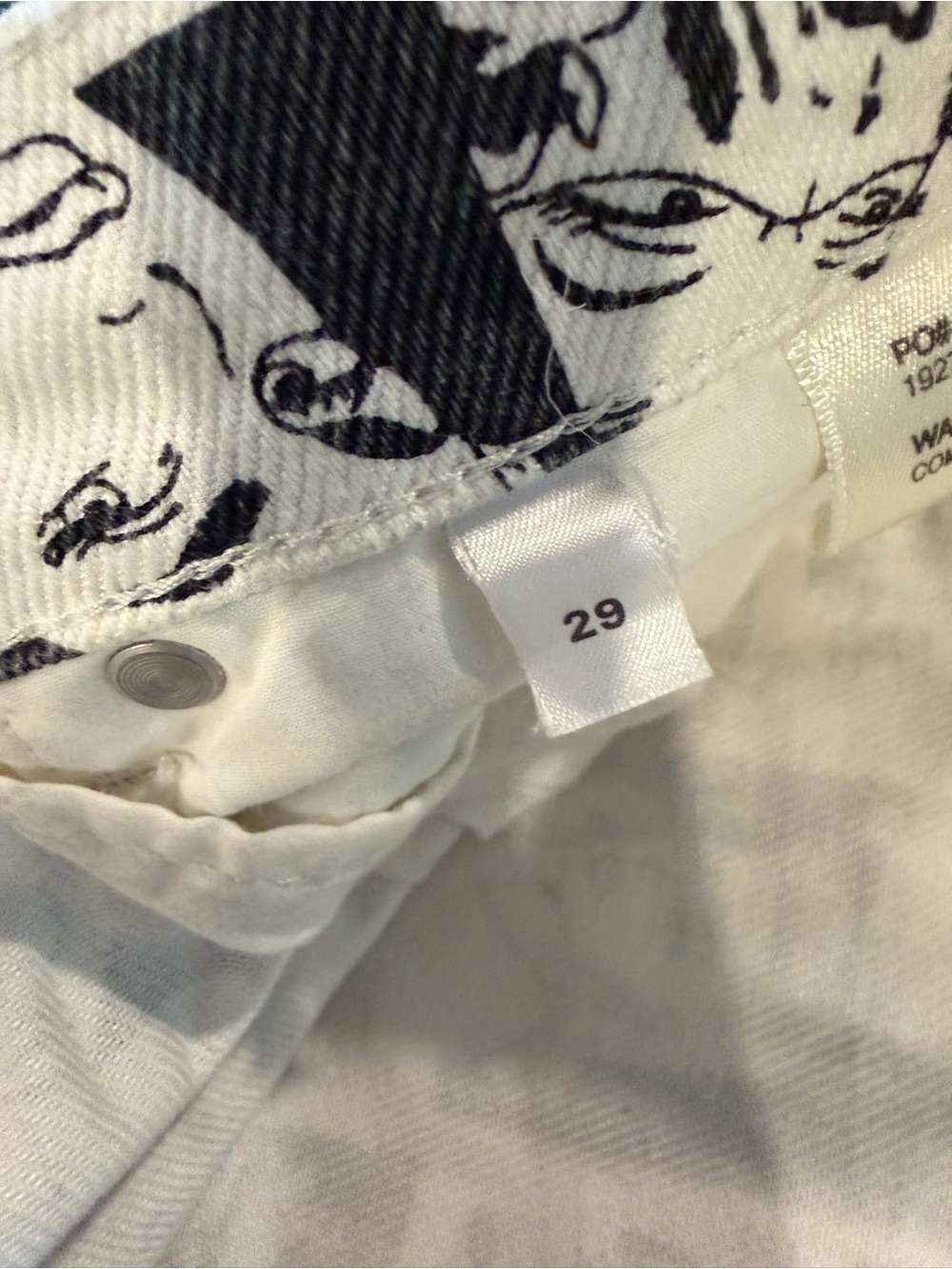 Reformation Black and White Comic Strip straight wider Leg Jeans - Picture 5 of 5